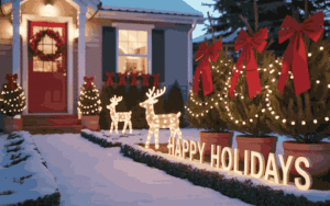How to Make a Small Front Yard Feel Festive for the Holidays